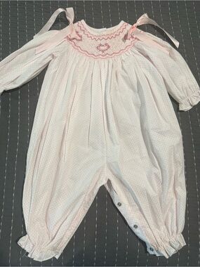 Stitchy Fish Smocked outfit 12months
